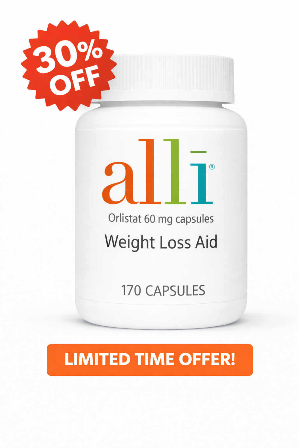 alli Weight Loss Capsules (Orlistat 60 mg) – 30% OFF